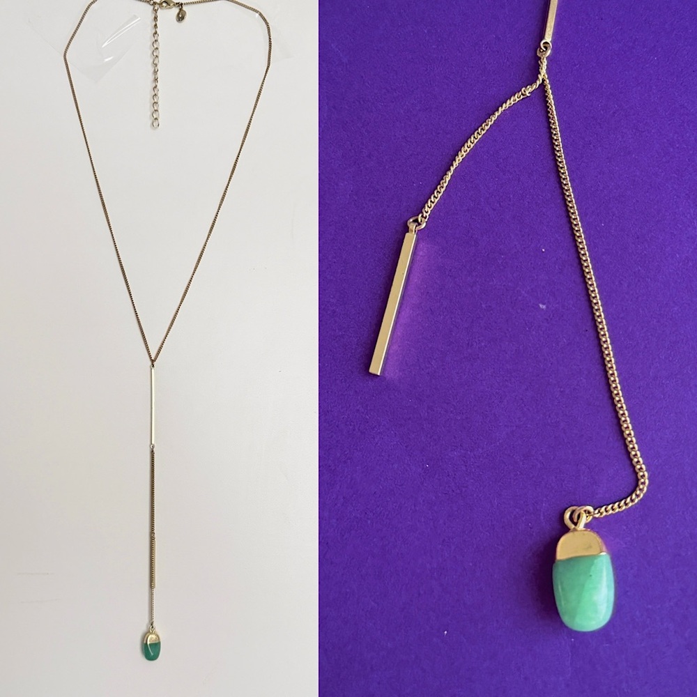 J.Crew gold Y pendant necklace